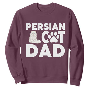 Proud Persian Cat Dad Sweatshirt Funny Fluffy Cat Lover Gift TS12 Maroon Print Your Wear