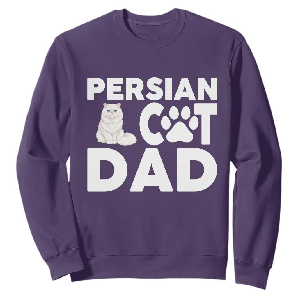 Proud Persian Cat Dad Sweatshirt Funny Fluffy Cat Lover Gift TS12 Purple Print Your Wear