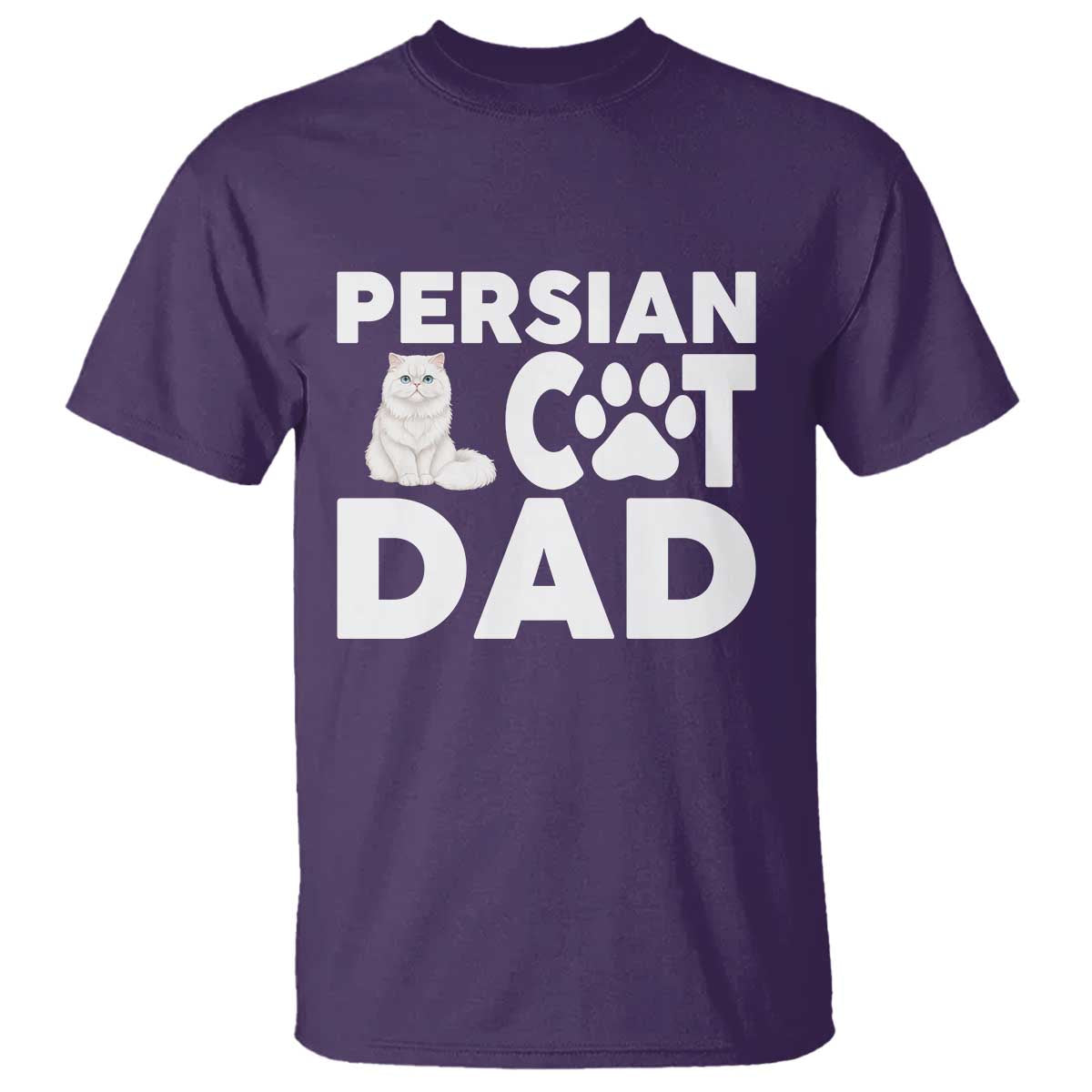 Proud Persian Cat Dad T Shirt Funny Fluffy Cat Lover Gift TS12 Purple Print Your Wear