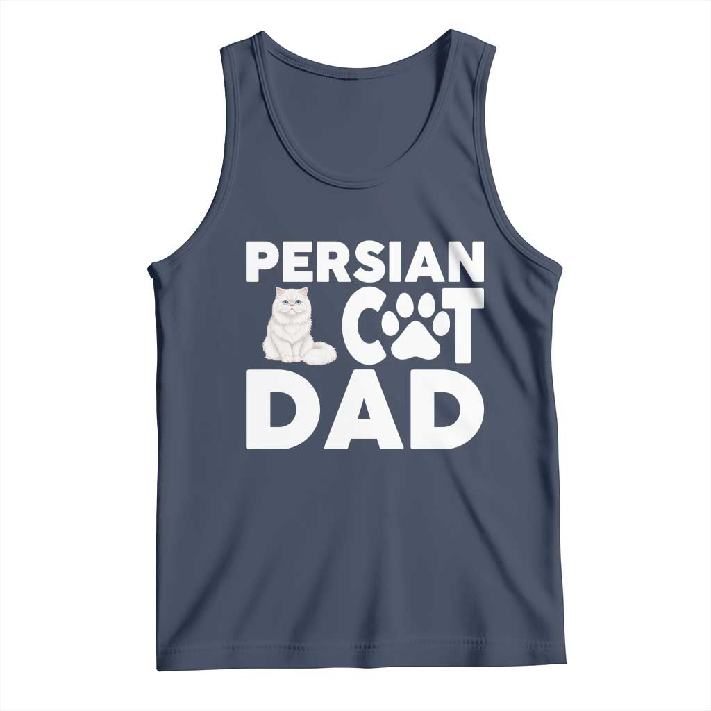 Proud Persian Cat Dad Tank Top Funny Fluffy Cat Lover Gift TS12 Navy Print Your Wear