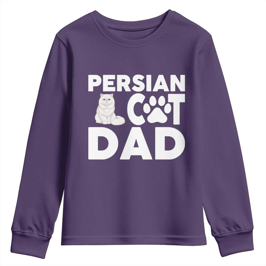 Proud Persian Cat Dad Youth Sweatshirt Funny Fluffy Cat Lover Gift TS12 Purple Print Your Wear