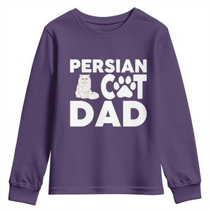 Proud Persian Cat Dad Youth Sweatshirt Funny Fluffy Cat Lover Gift TS12 Purple Print Your Wear