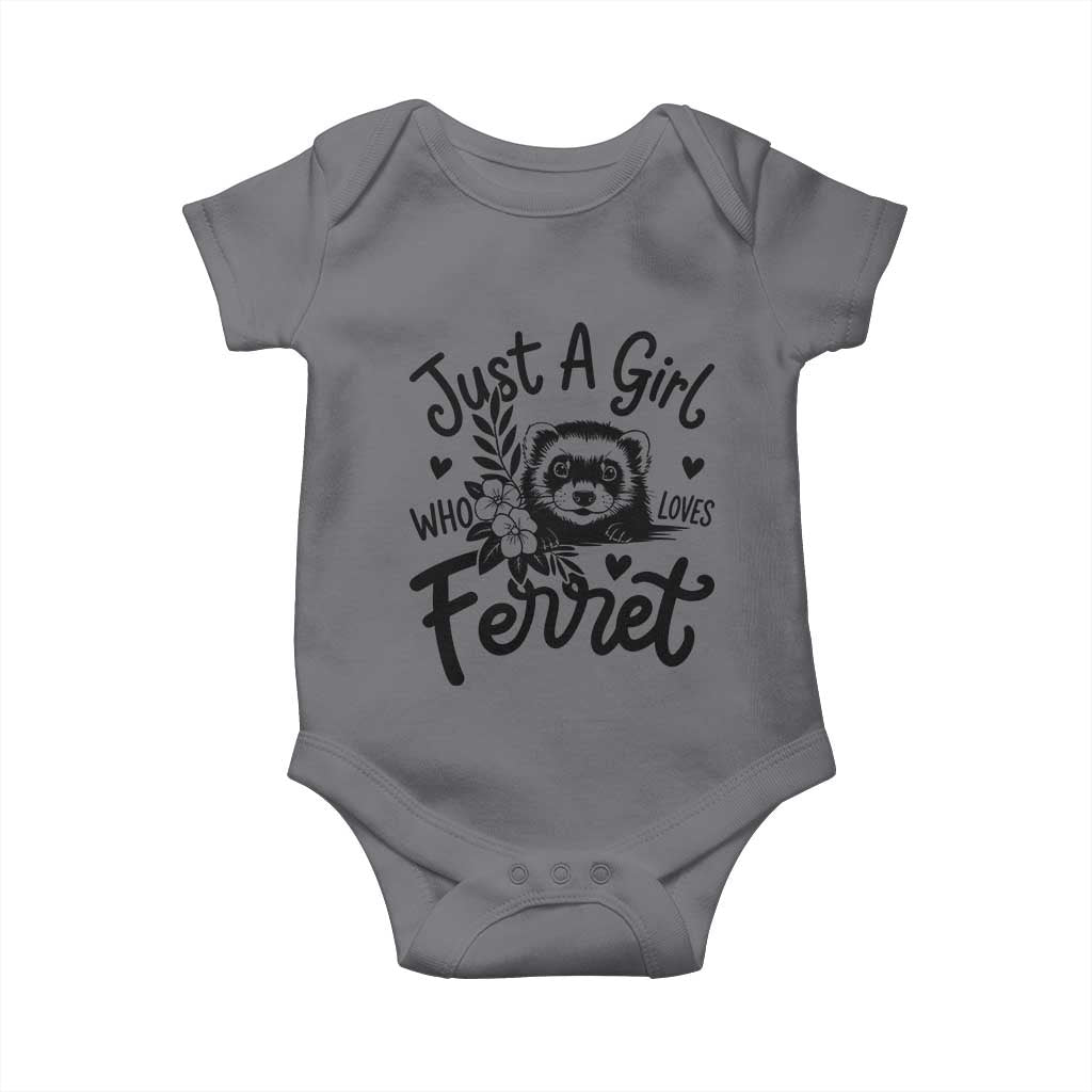 Just a Girl Who Loves Ferrets Baby Onesie Exotic Pet Owner Gift TS12 Charcoal Print Your Wear