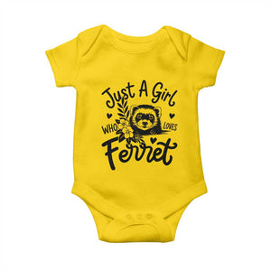 Just a Girl Who Loves Ferrets Baby Onesie Exotic Pet Owner Gift TS12 Daisy Print Your Wear