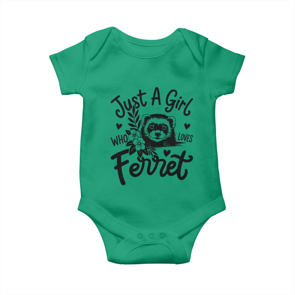 Just a Girl Who Loves Ferrets Baby Onesie Exotic Pet Owner Gift TS12 Irish Green Print Your Wear