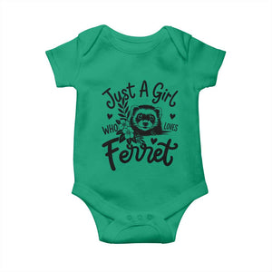 Just a Girl Who Loves Ferrets Baby Onesie Exotic Pet Owner Gift TS12 Irish Green Print Your Wear