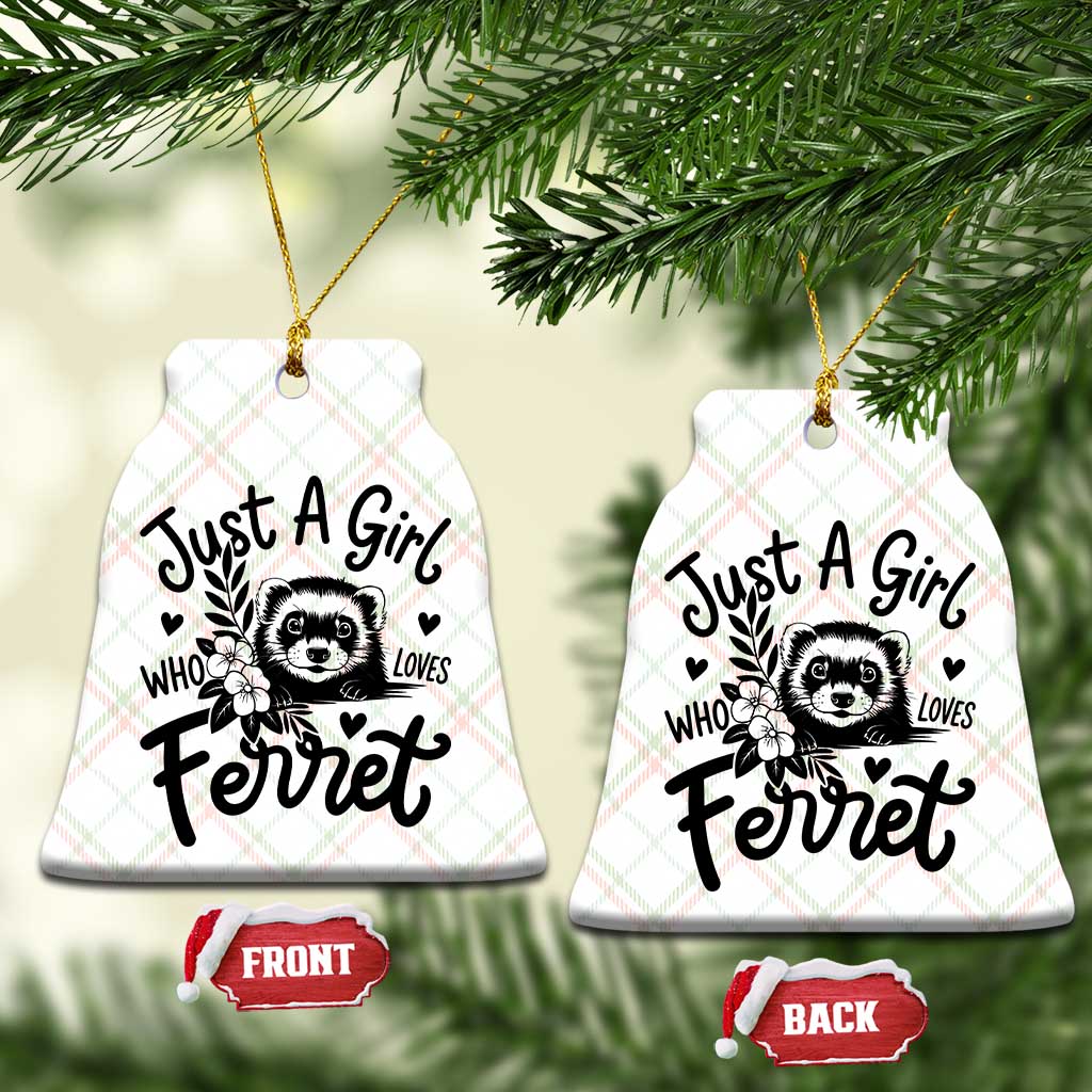 Just a Girl Who Loves Ferrets Ceramic Ornament Exotic Pet Owner Gift TS12 Print Your Wear