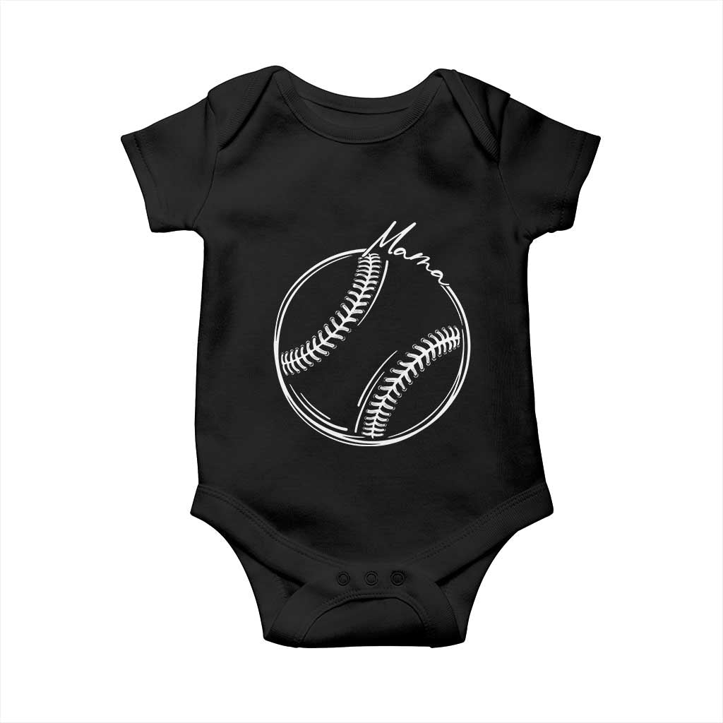 Baseball Mama Graphic Baby Onesie Game Day Gift For Baseball Moms TS12 Black Print Your Wear
