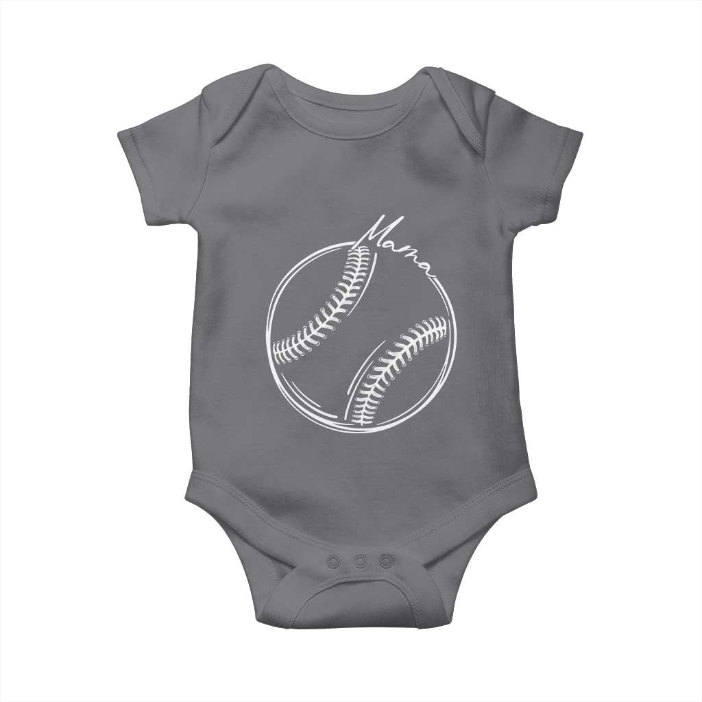 Baseball Mama Graphic Baby Onesie Game Day Gift For Baseball Moms TS12 Charcoal Print Your Wear
