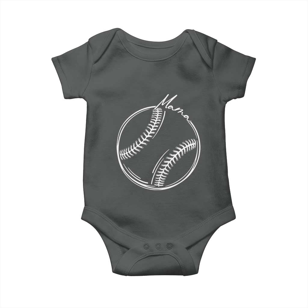 Baseball Mama Graphic Baby Onesie Game Day Gift For Baseball Moms TS12 Dark Heather Print Your Wear