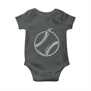 Baseball Mama Graphic Baby Onesie Game Day Gift For Baseball Moms TS12 Dark Heather Print Your Wear