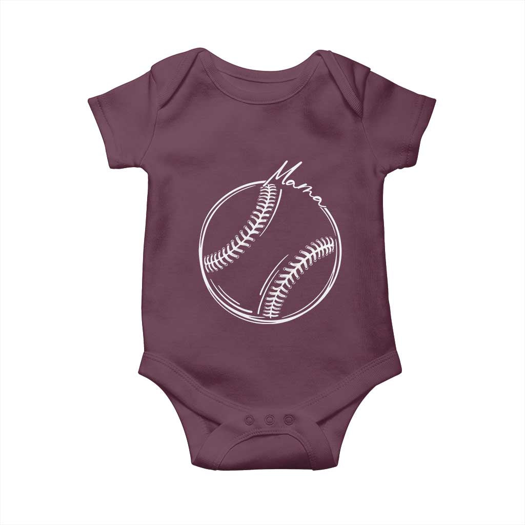Baseball Mama Graphic Baby Onesie Game Day Gift For Baseball Moms TS12 Maroon Print Your Wear