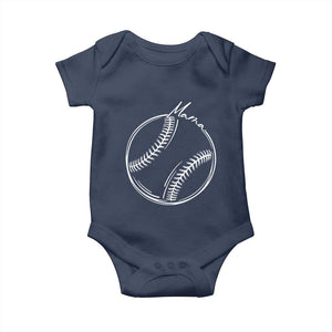 Baseball Mama Graphic Baby Onesie Game Day Gift For Baseball Moms TS12 Navy Print Your Wear