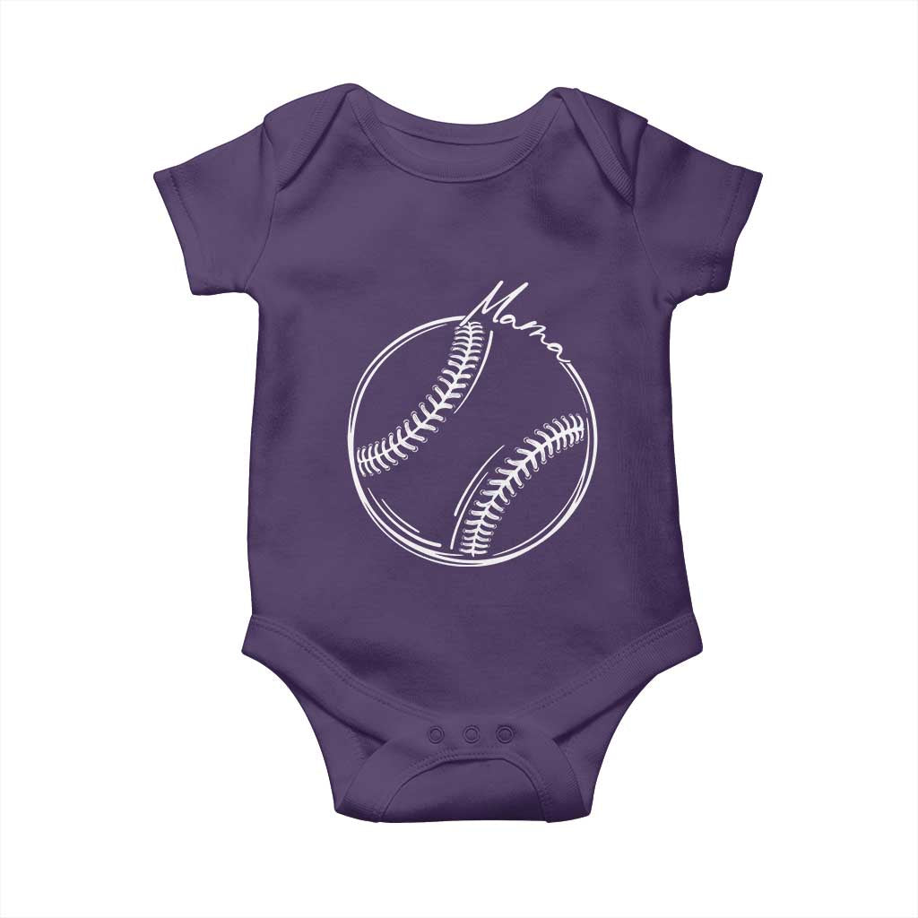 Baseball Mama Graphic Baby Onesie Game Day Gift For Baseball Moms TS12 Purple Print Your Wear
