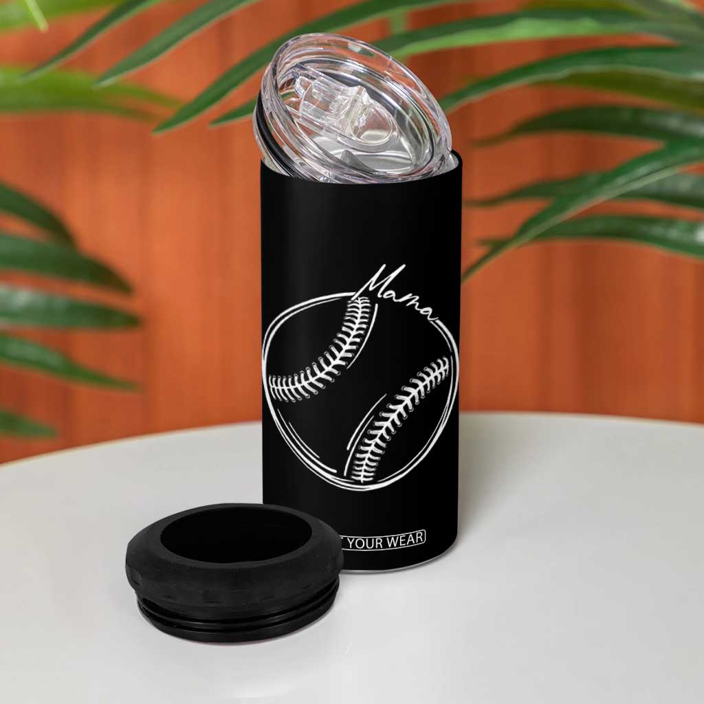 Baseball Mama Graphic 4 in 1 Can Cooler Tumbler Game Day Gift For Baseball Moms TS12 Print Your Wear