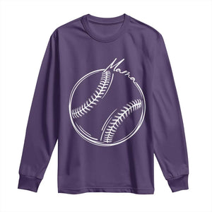 Baseball Mama Graphic Long Sleeve Shirt Game Day Gift For Baseball Moms TS12 Purple Print Your Wear