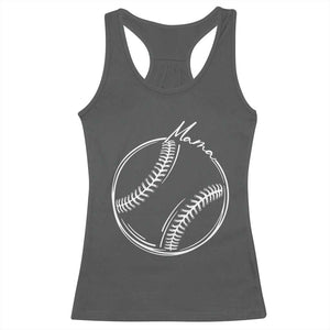 Baseball Mama Graphic Racerback Tank Top Game Day Gift For Baseball Moms TS12 Dark Heather Print Your Wear