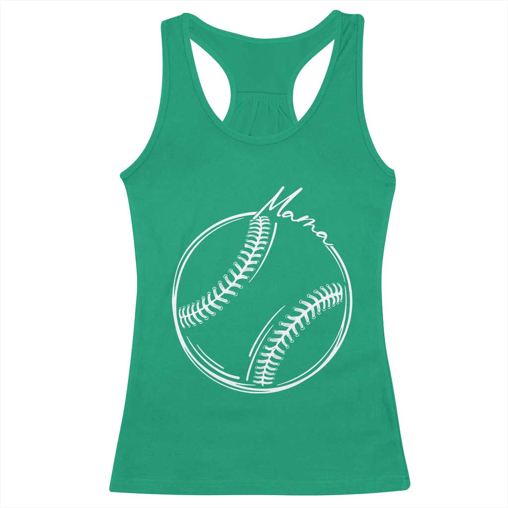 Baseball Mama Graphic Racerback Tank Top Game Day Gift For Baseball Moms TS12 Irish Green Print Your Wear