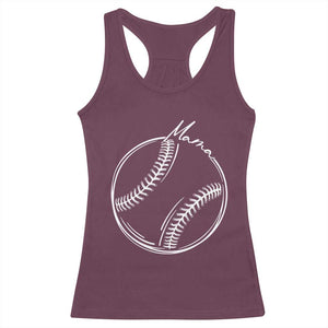 Baseball Mama Graphic Racerback Tank Top Game Day Gift For Baseball Moms TS12 Maroon Print Your Wear