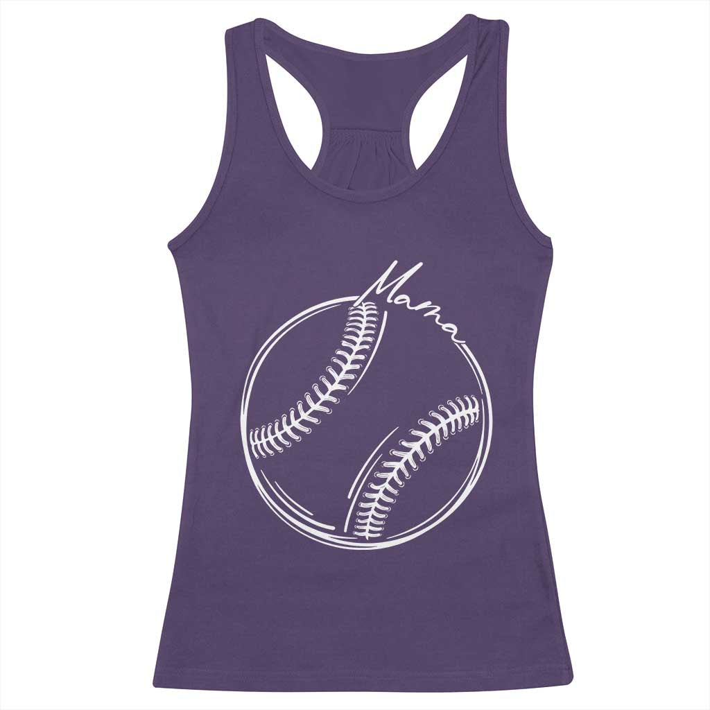 Baseball Mama Graphic Racerback Tank Top Game Day Gift For Baseball Moms TS12 Purple Print Your Wear