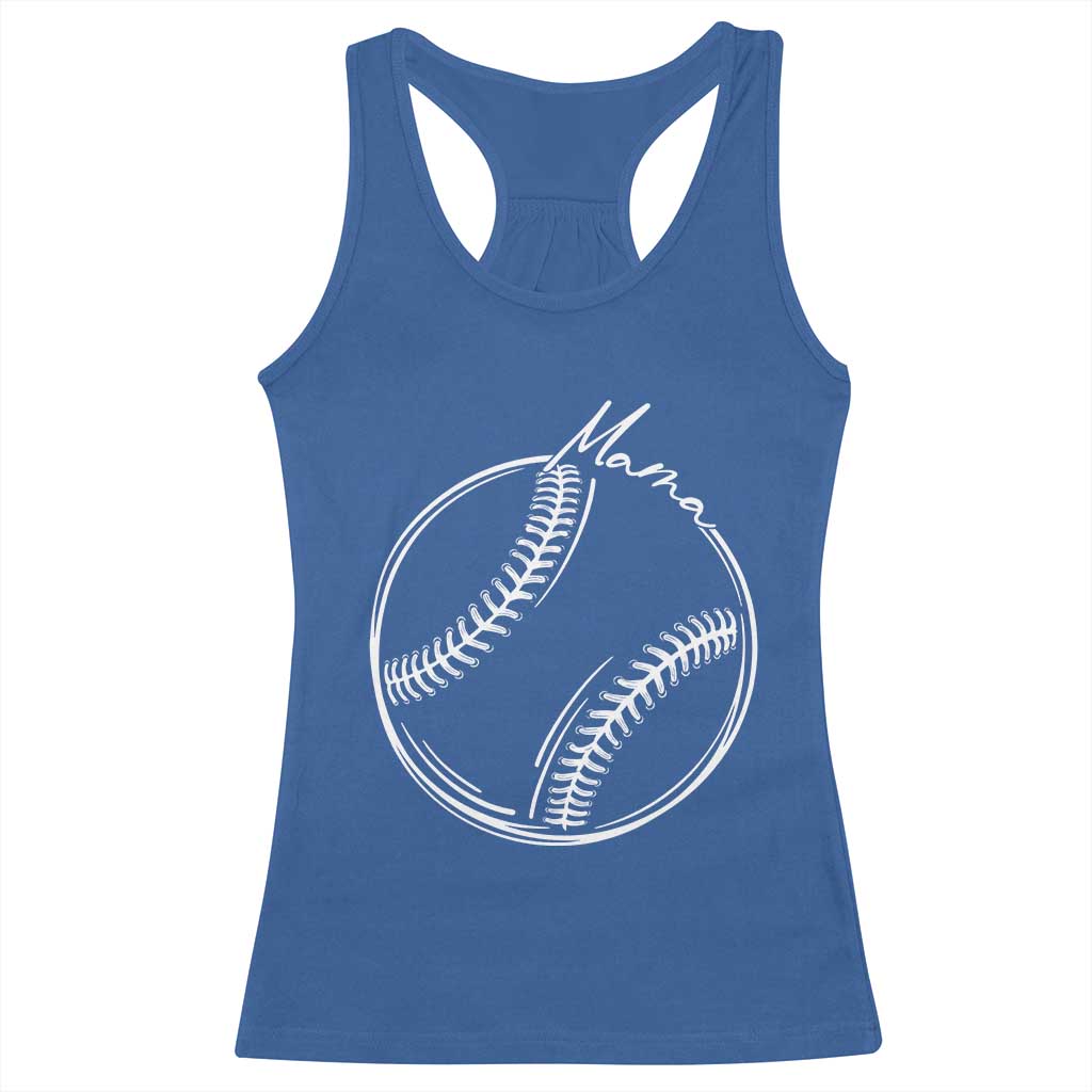 Baseball Mama Graphic Racerback Tank Top Game Day Gift For Baseball Moms TS12 Royal Blue Print Your Wear