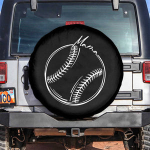 Baseball Mama Graphic Spare Tire Cover Game Day Gift For Baseball Moms TS12 No hole Black Print Your Wear