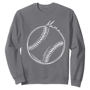 Baseball Mama Graphic Sweatshirt Game Day Gift For Baseball Moms TS12 Charcoal Print Your Wear