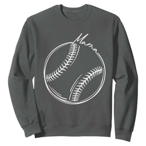 Baseball Mama Graphic Sweatshirt Game Day Gift For Baseball Moms TS12 Dark Heather Print Your Wear