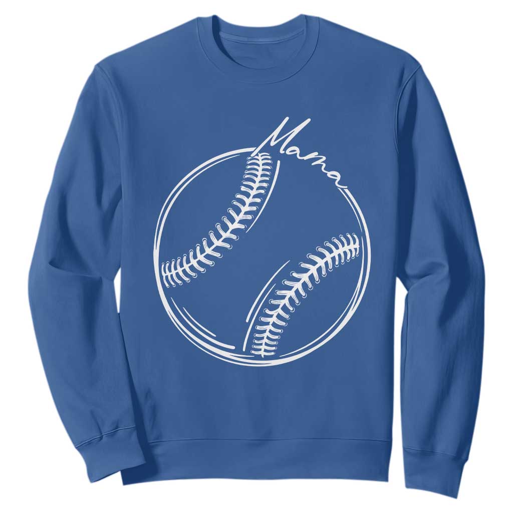 Baseball Mama Graphic Sweatshirt Game Day Gift For Baseball Moms TS12 Royal Blue Print Your Wear