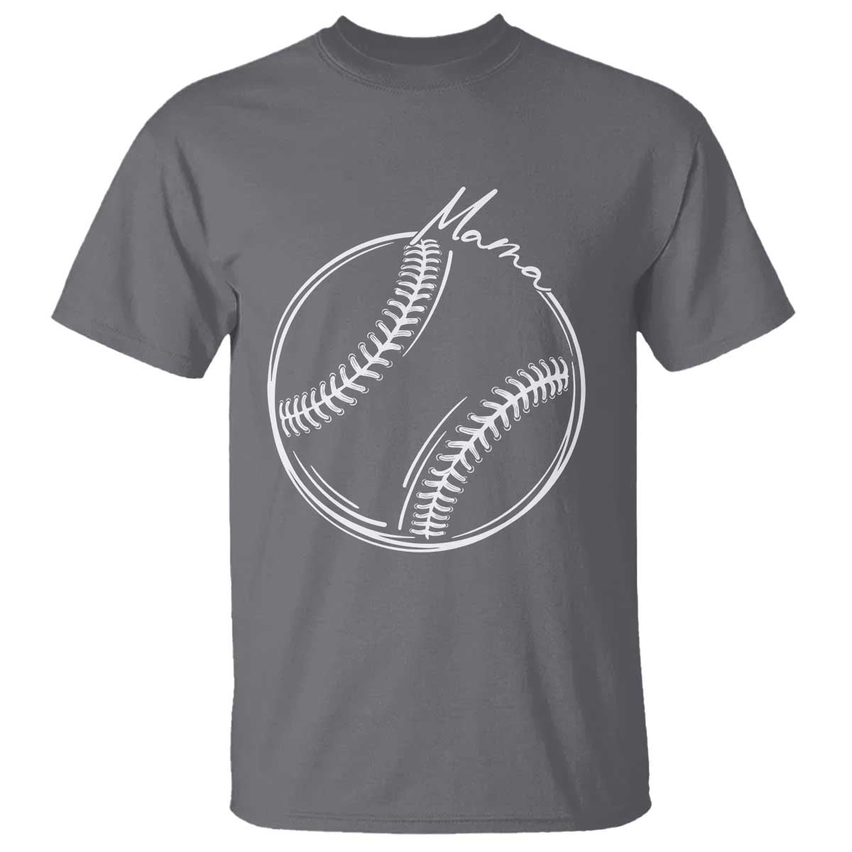 Baseball Mama Graphic T Shirt Game Day Gift For Baseball Moms TS12 Charcoal Print Your Wear