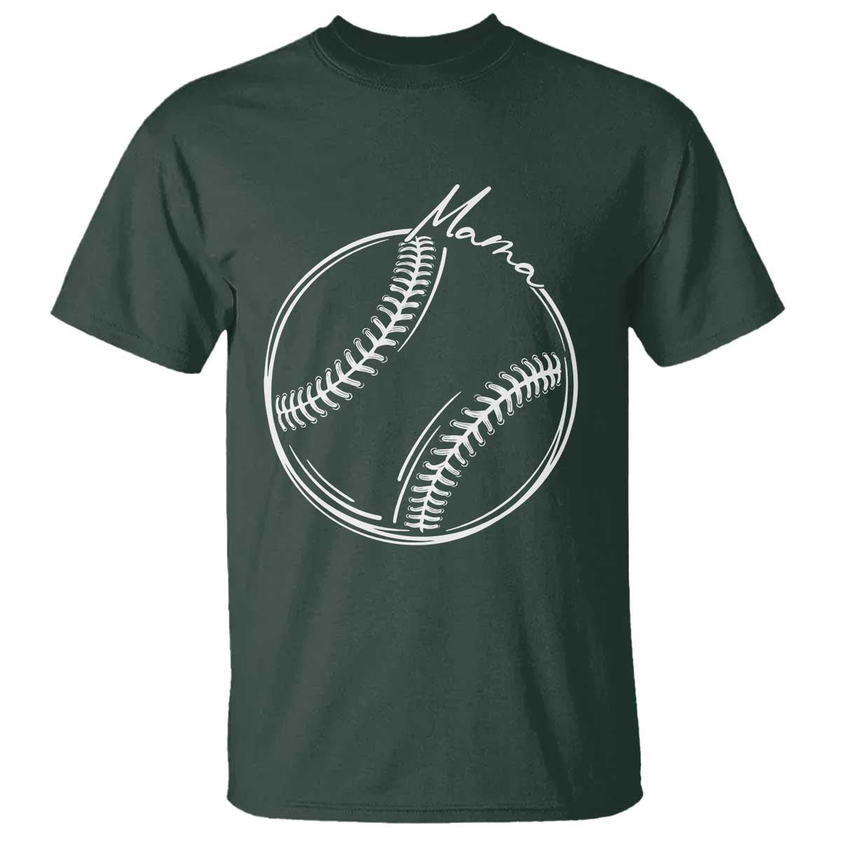 Baseball Mama Graphic T Shirt Game Day Gift For Baseball Moms TS12 Dark Forest Green Print Your Wear
