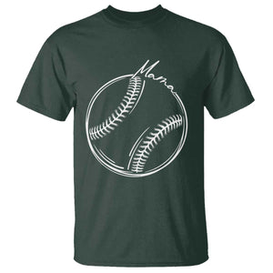 Baseball Mama Graphic T Shirt Game Day Gift For Baseball Moms TS12 Dark Forest Green Print Your Wear