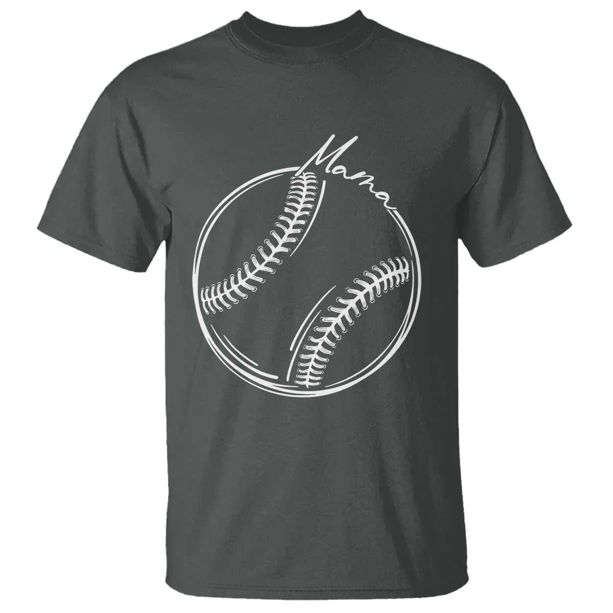Baseball Mama Graphic T Shirt Game Day Gift For Baseball Moms TS12 Dark Heather Print Your Wear