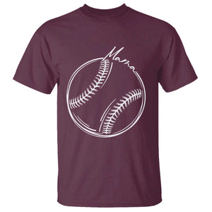 Baseball Mama Graphic T Shirt Game Day Gift For Baseball Moms TS12 Maroon Print Your Wear