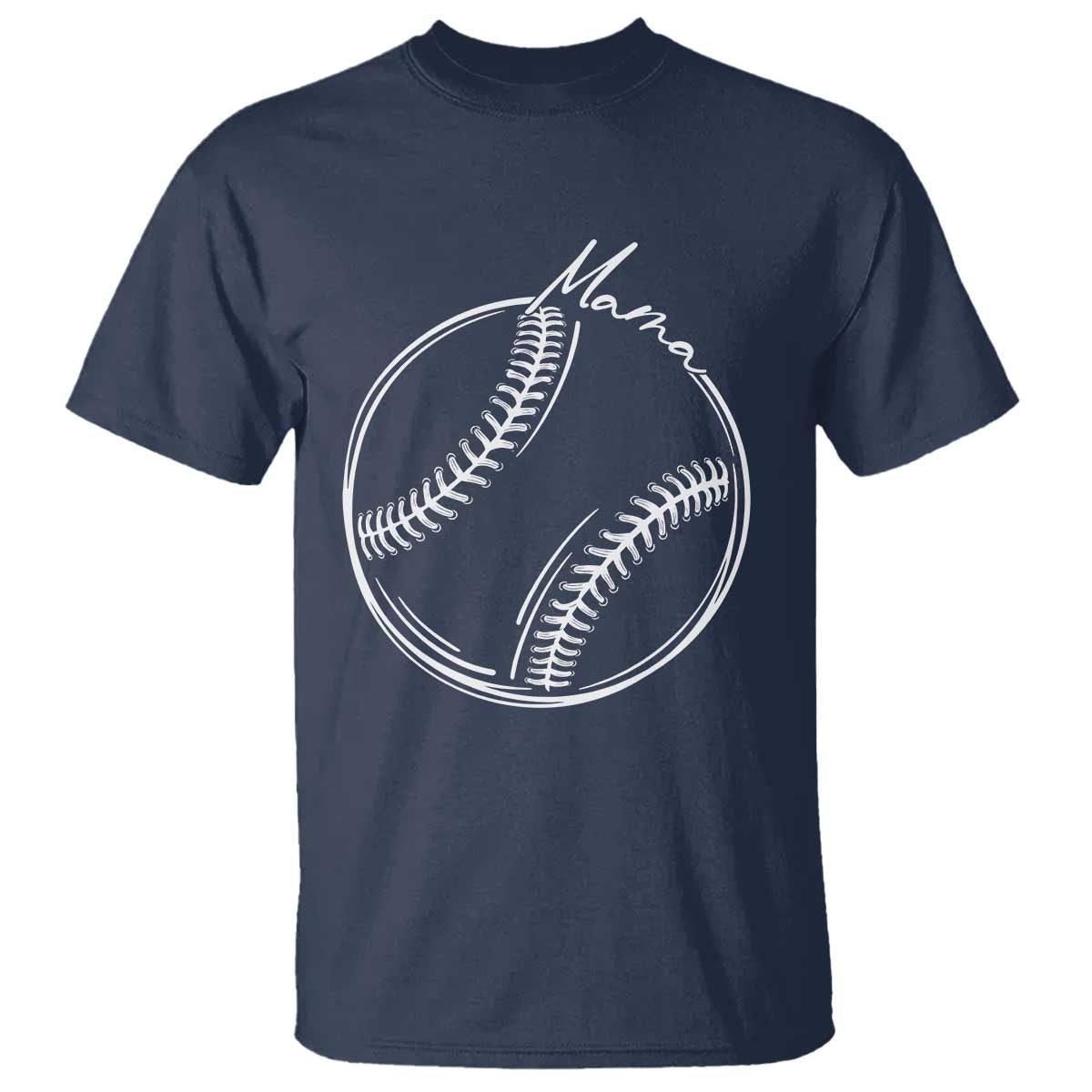Baseball Mama Graphic T Shirt Game Day Gift For Baseball Moms TS12 Navy Print Your Wear