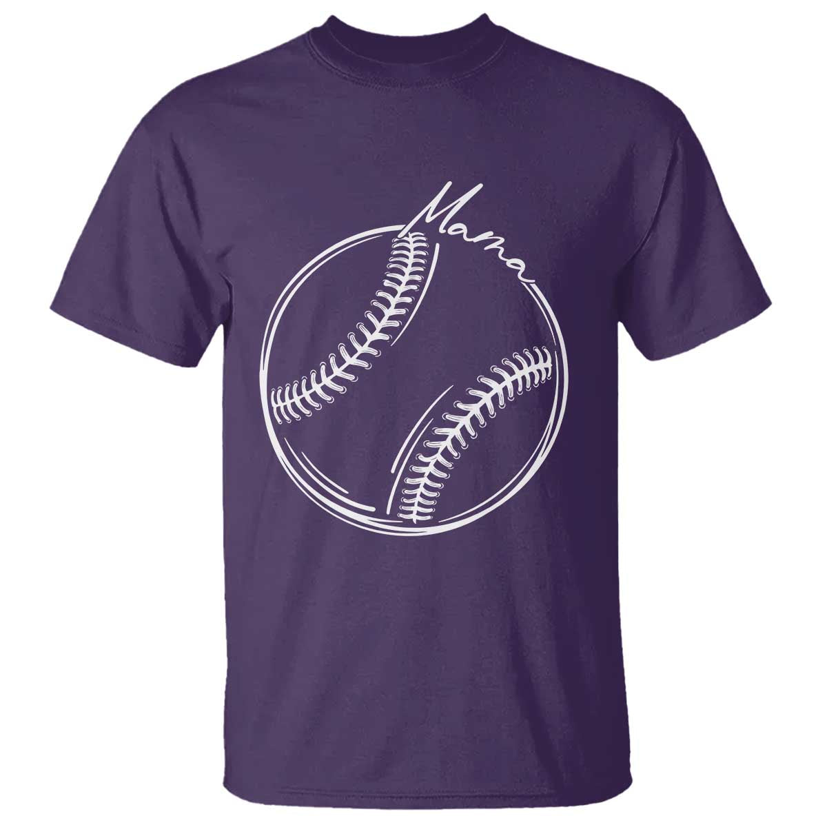 Baseball Mama Graphic T Shirt Game Day Gift For Baseball Moms TS12 Purple Print Your Wear