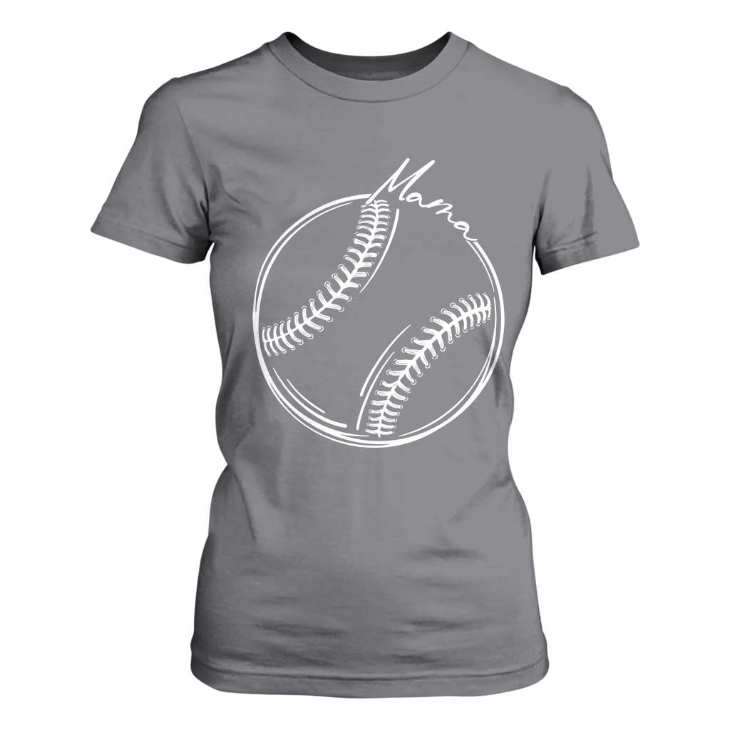 Baseball Mama Graphic T Shirt For Women Game Day Gift For Baseball Moms TS12 Charcoal Print Your Wear