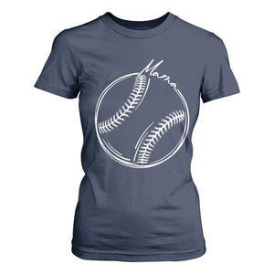 Baseball Mama Graphic T Shirt For Women Game Day Gift For Baseball Moms TS12 Navy Print Your Wear