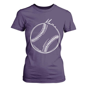 Baseball Mama Graphic T Shirt For Women Game Day Gift For Baseball Moms TS12 Purple Print Your Wear