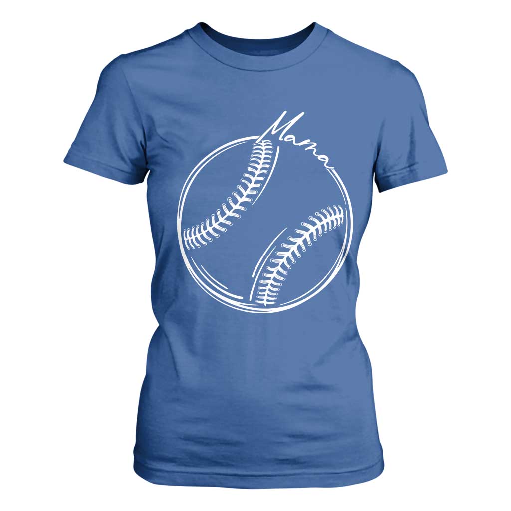 Baseball Mama Graphic T Shirt For Women Game Day Gift For Baseball Moms TS12 Royal Blue Print Your Wear