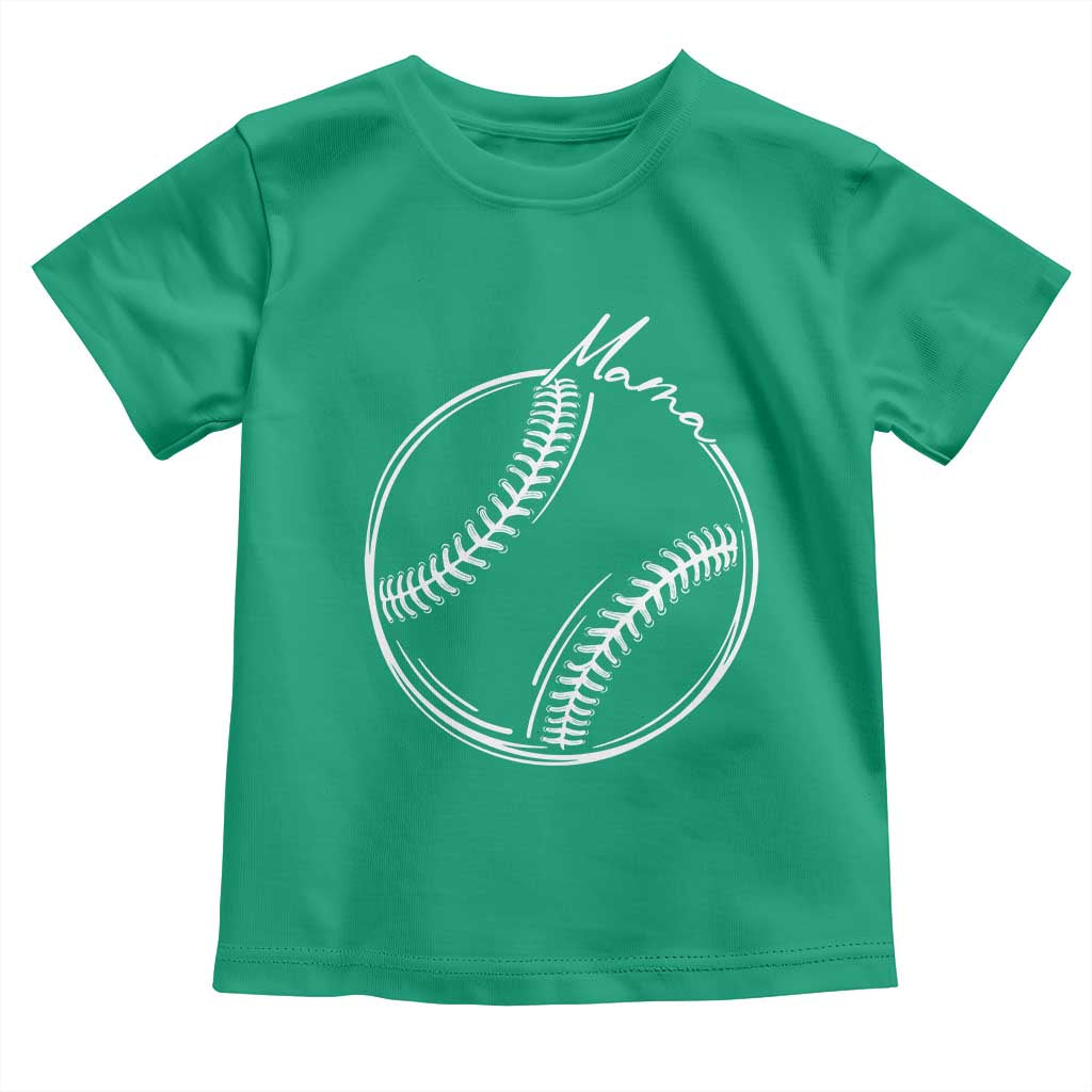 Baseball Mama Graphic Toddler T Shirt Game Day Gift For Baseball Moms TS12 Irish Green Print Your Wear