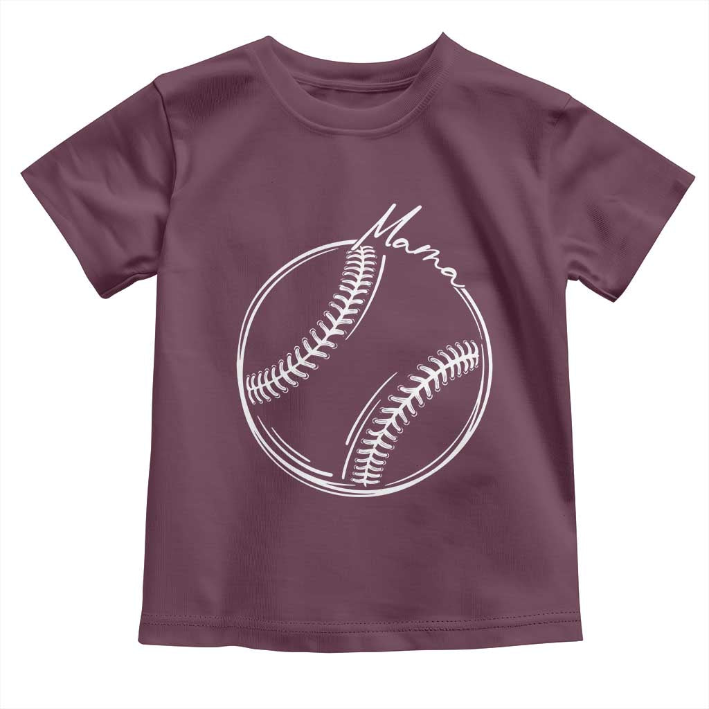Baseball Mama Graphic Toddler T Shirt Game Day Gift For Baseball Moms TS12 Maroon Print Your Wear