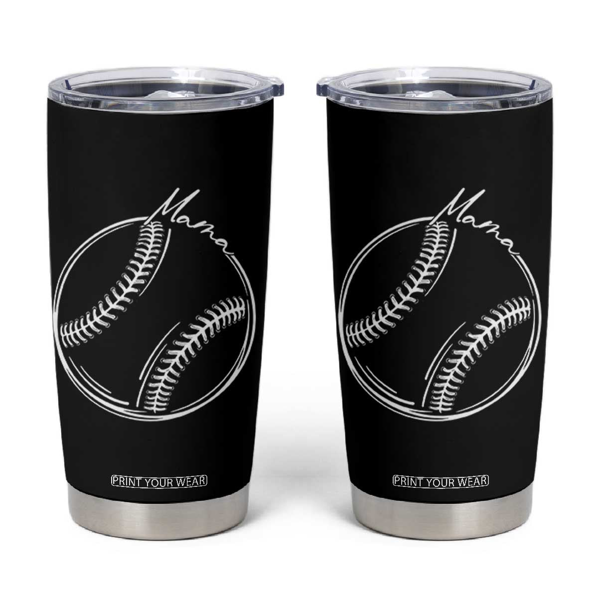 Baseball Mama Graphic Tumbler Cup Game Day Gift For Baseball Moms TS12 Black Print Your Wear