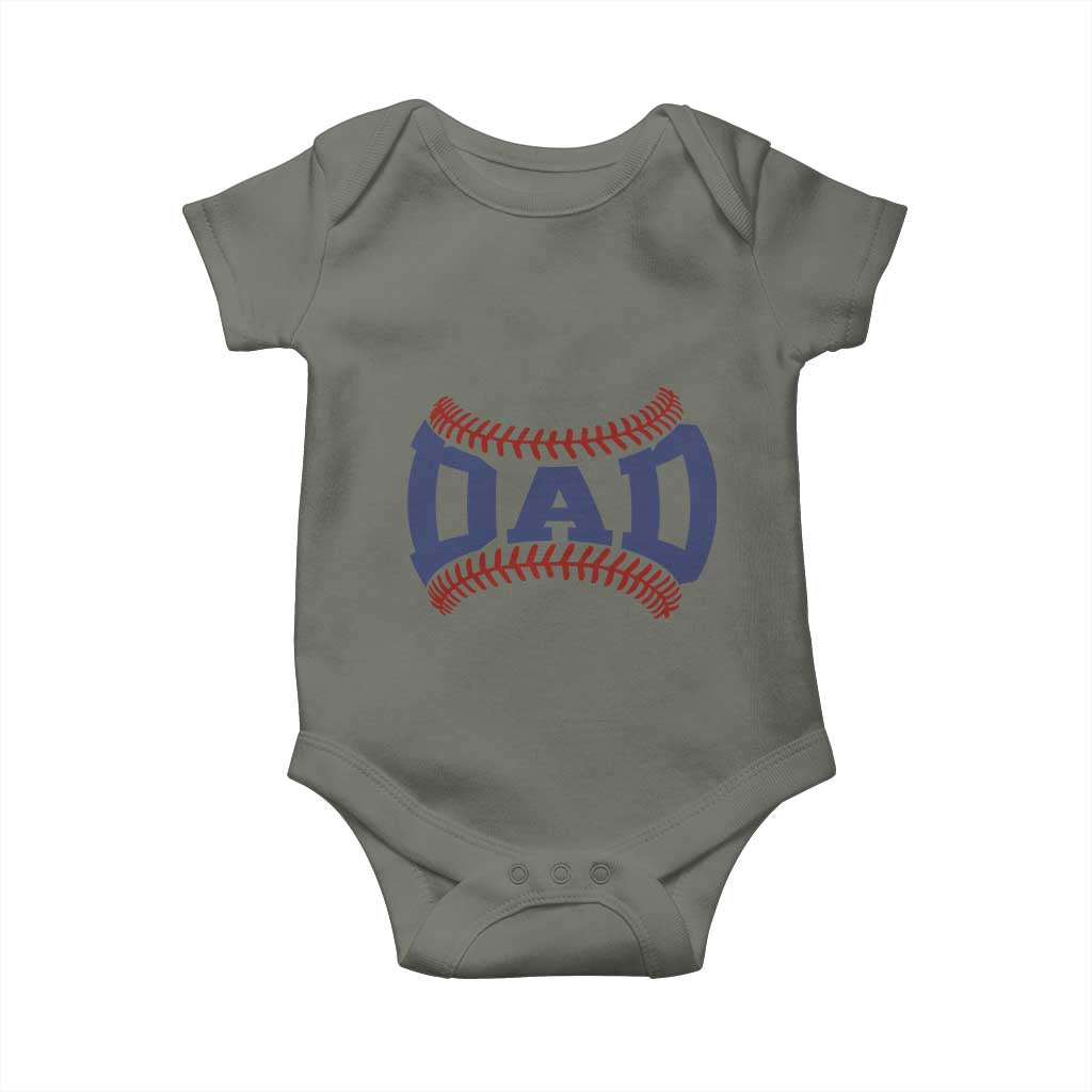 Proud Baseball Dad Baby Onesie Game Day Gift For Him TS12 Military Green Print Your Wear