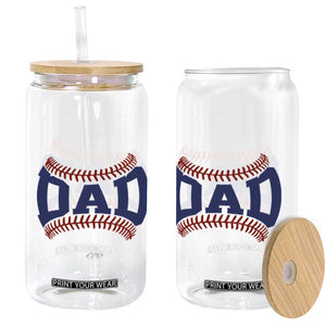 Proud Baseball Dad Glass Can Game Day Gift For Him TS12 Print Your Wear