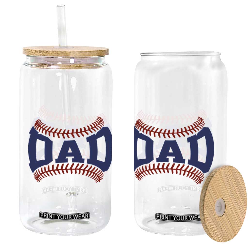 Proud Baseball Dad Glass Can Game Day Gift For Him TS12 Print Your Wear