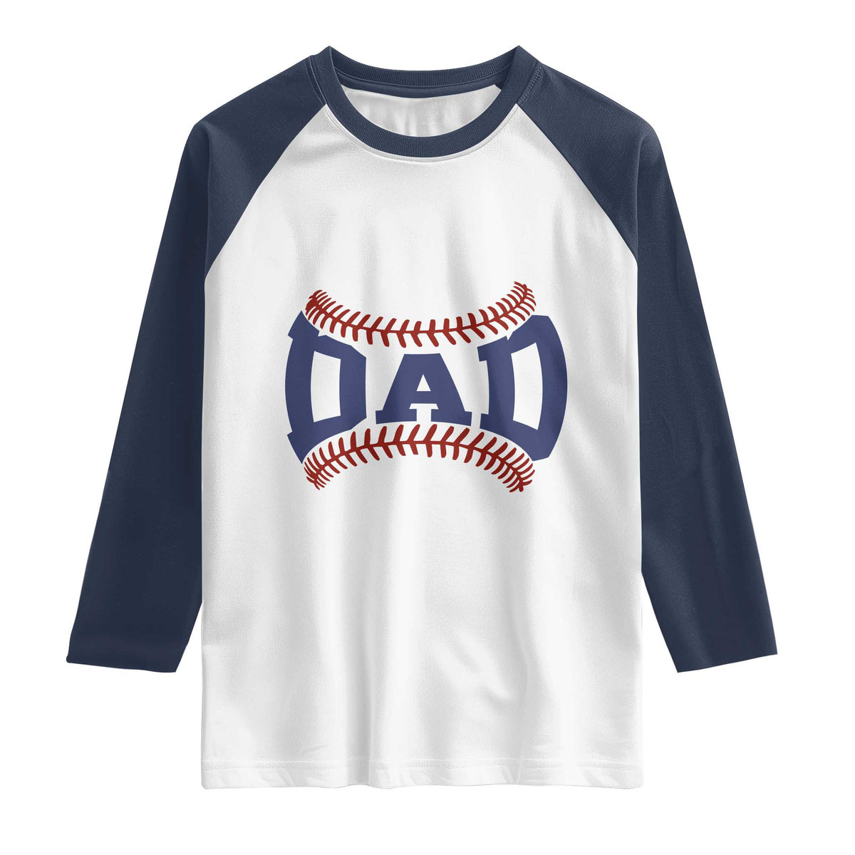 Proud Baseball Dad Raglan Shirt Game Day Gift For Him TS12 White Navy Print Your Wear