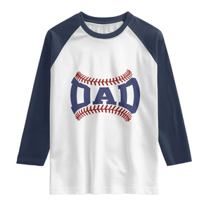 Proud Baseball Dad Raglan Shirt Game Day Gift For Him TS12 White Navy Print Your Wear