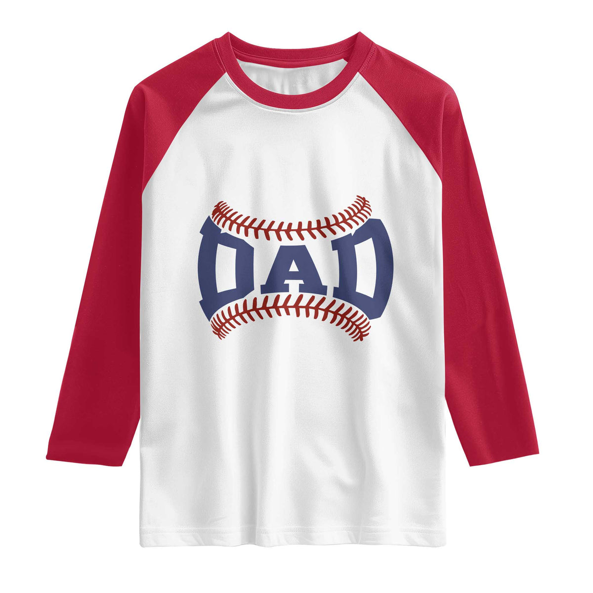 Proud Baseball Dad Raglan Shirt Game Day Gift For Him TS12 White Red Print Your Wear