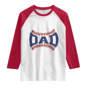 Proud Baseball Dad Raglan Shirt Game Day Gift For Him TS12 White Red Print Your Wear